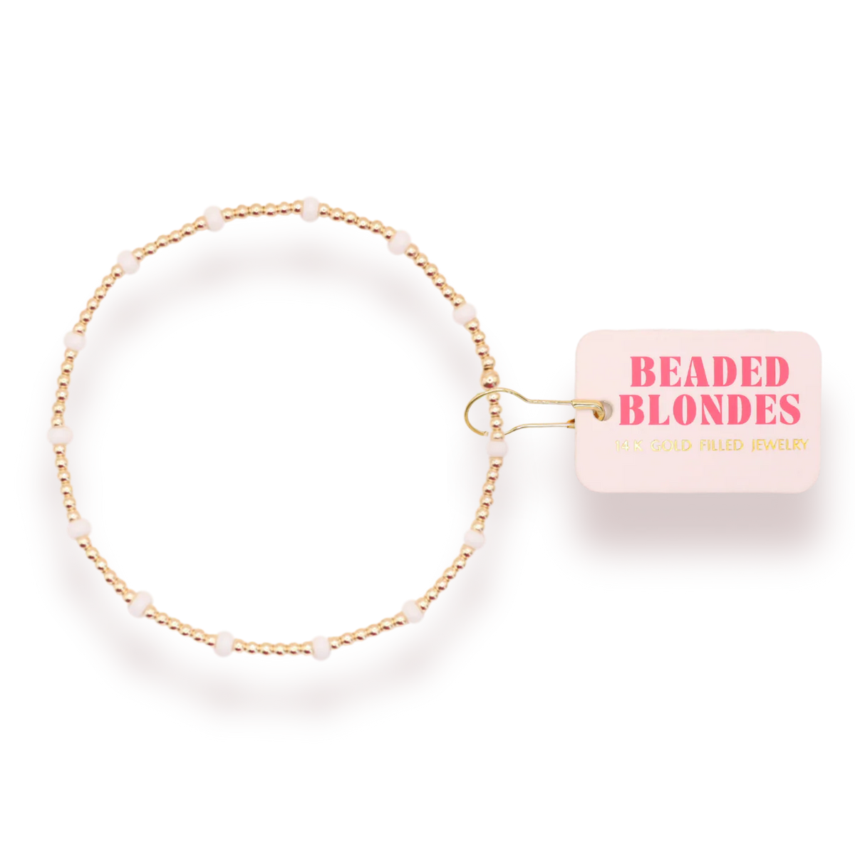 Beaded Blondes - White Dainty Poppi Bracelet