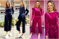 Solid Velvet 2pc Pants Set