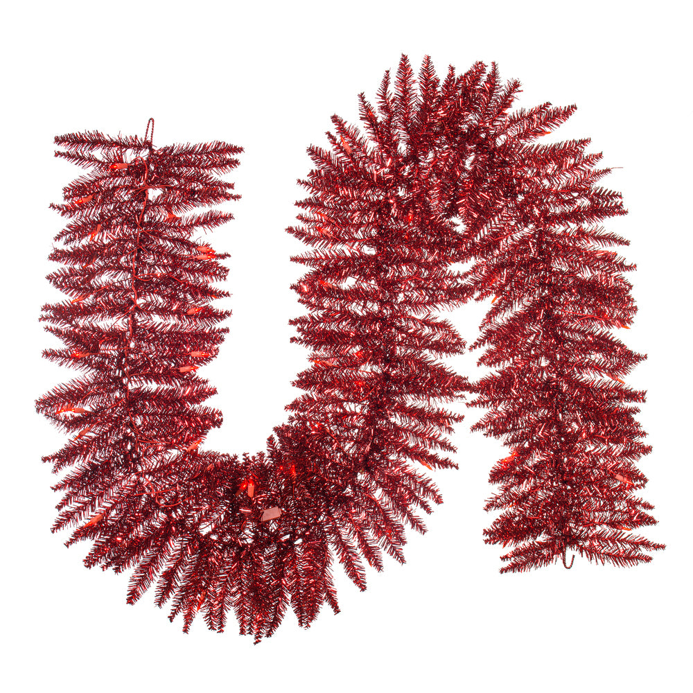 Vickerman Tinsel Red Artificial Christmas Garland