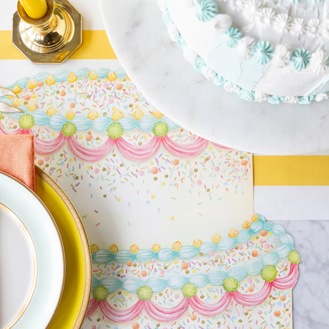 Hester & Cook Die-cut Birthday Cake Placemat
