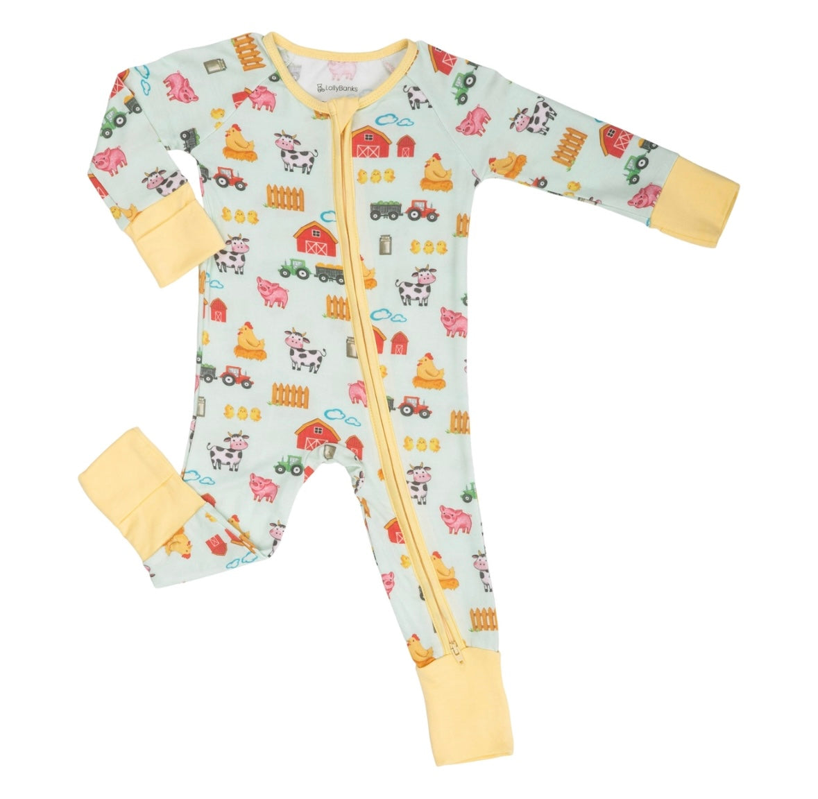 Bamboo Convertible Zipper Little Barnyard Pajama
