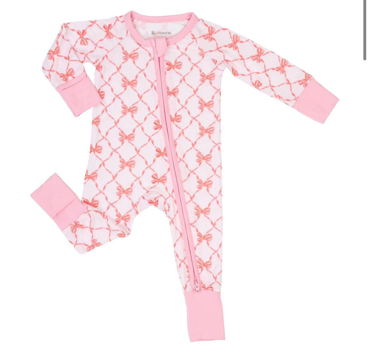 Bamboo Convertible ZipperPink Bow Pajama