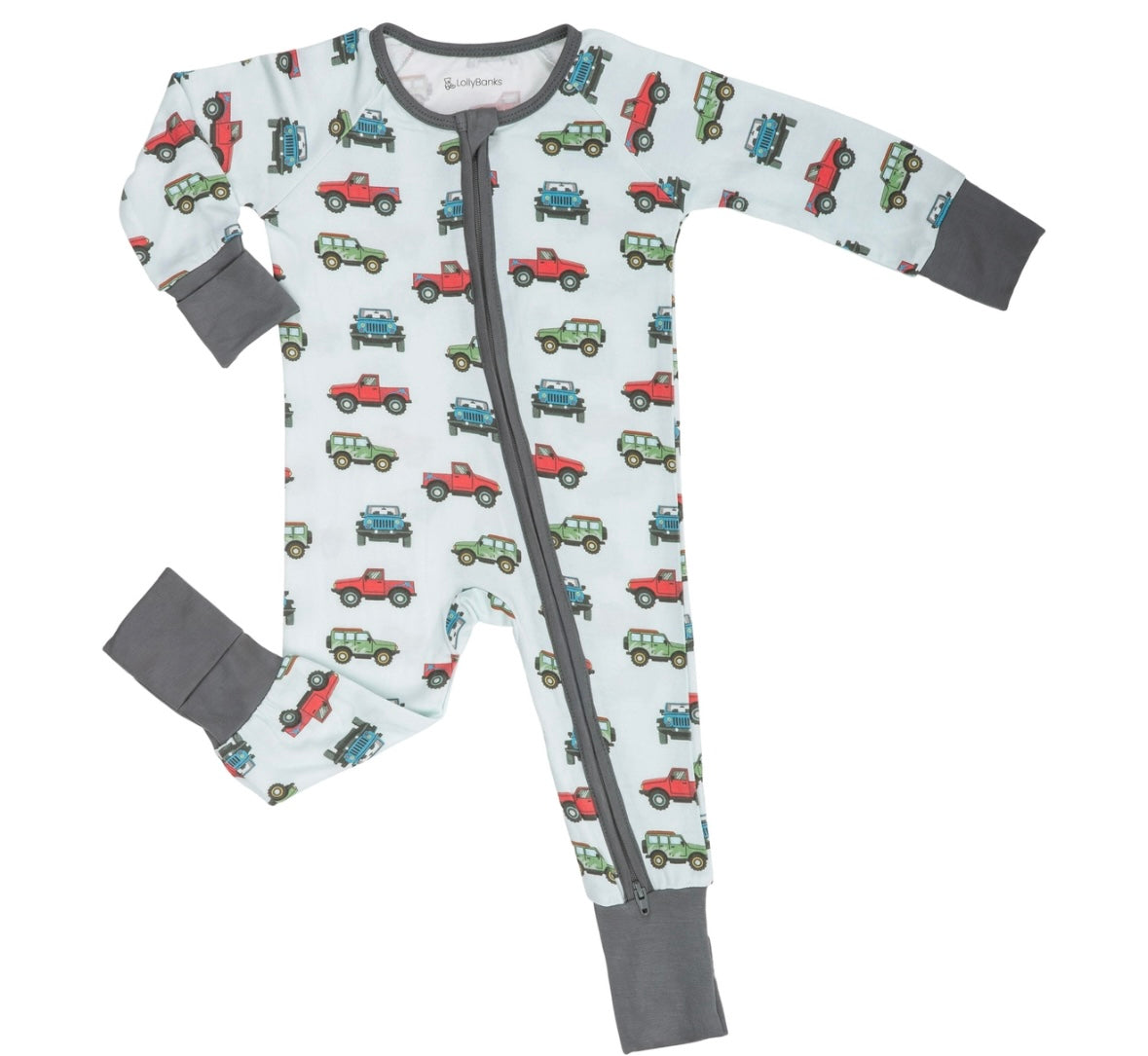 Bamboo Convertible Zipper Truck Pajama