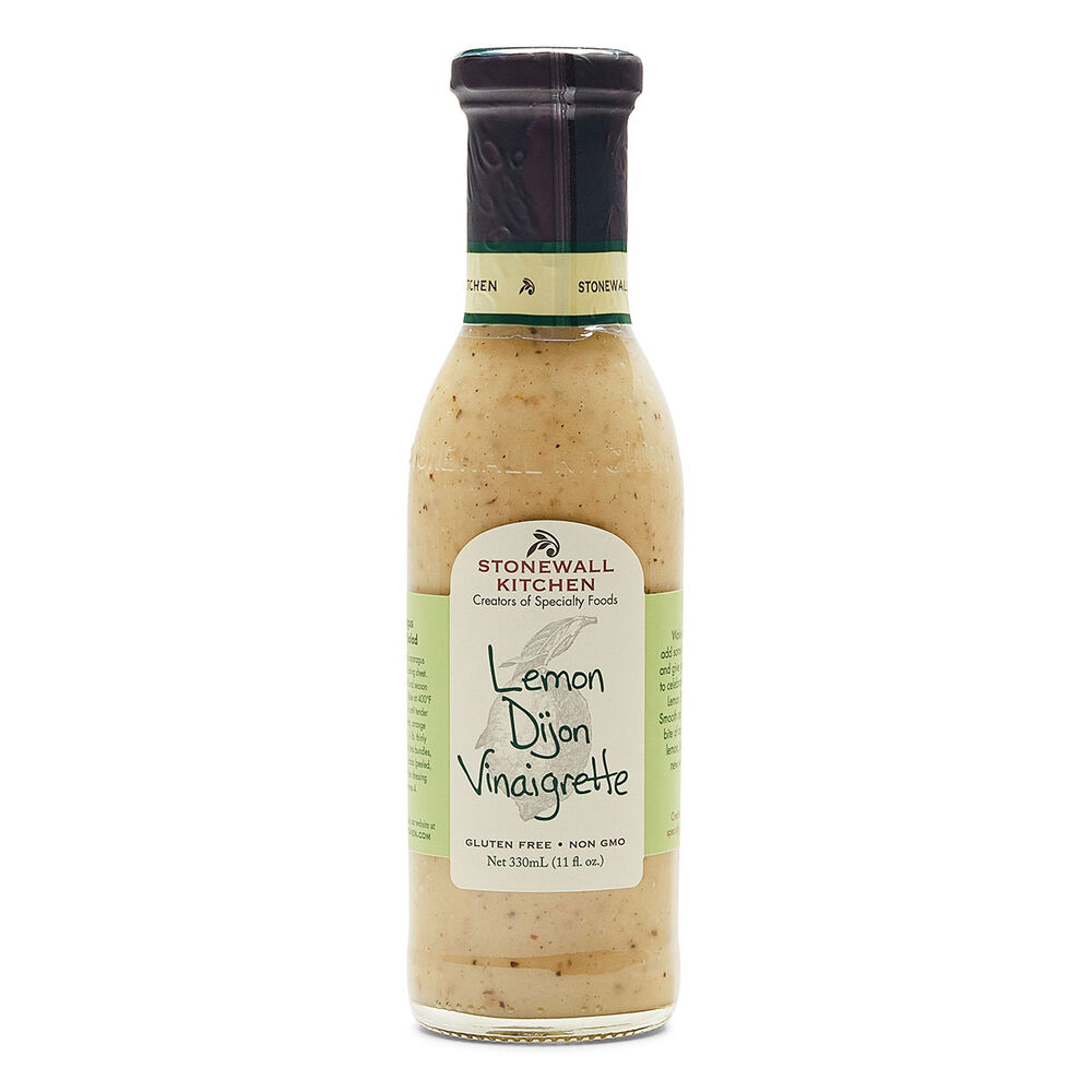 Bottle of Stonewall Kitchen Lemon Dijon Vinaigrette on a white background