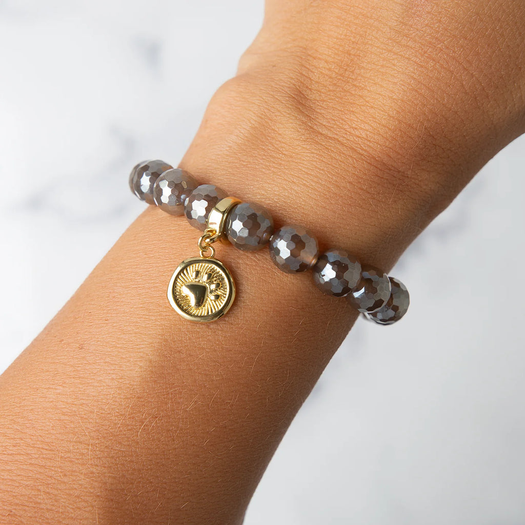 Paw Print Charm, Gold, Charm Bar 🐶 Pet Pick 🐶
