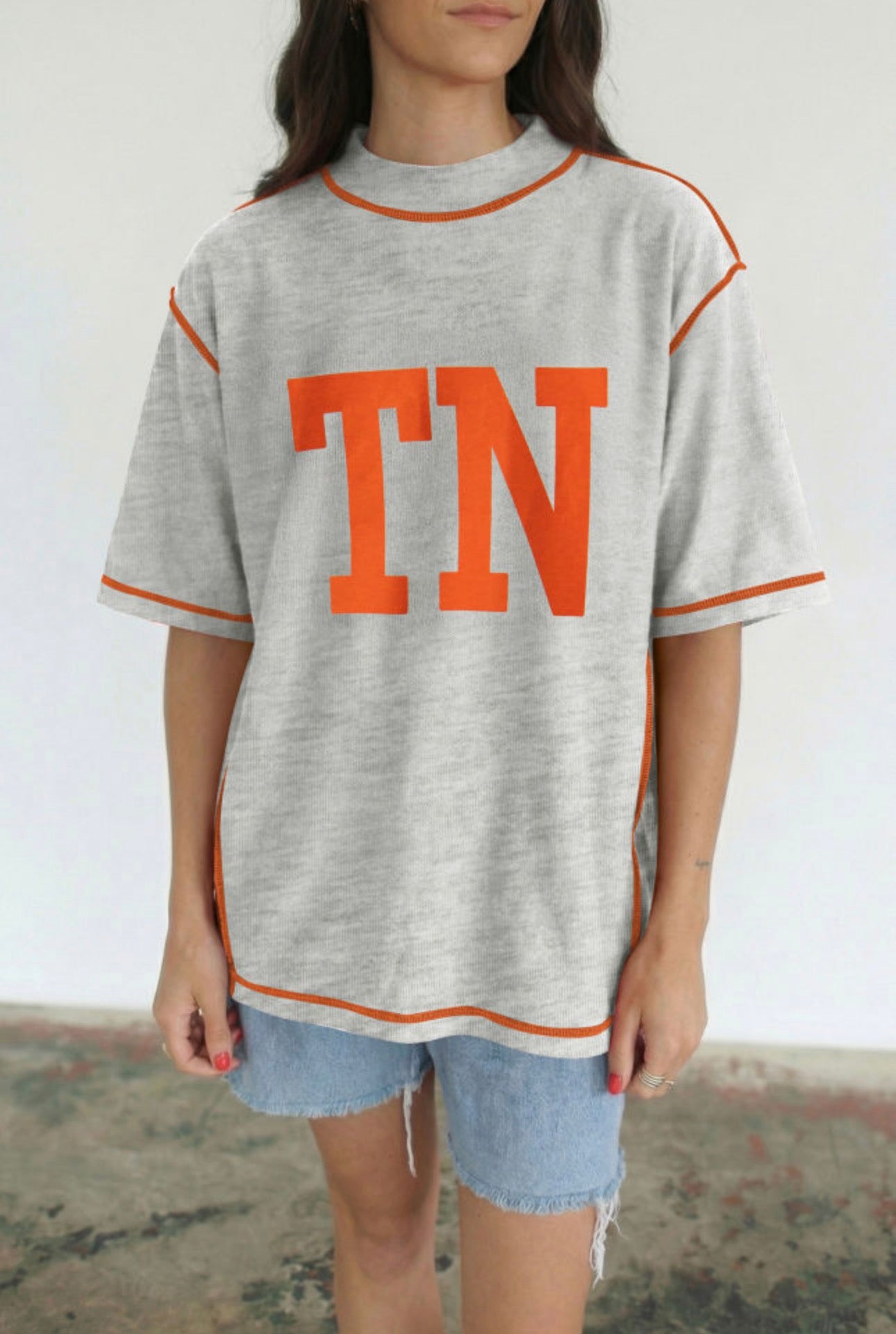 Light Grey TN Slogan Reversible Casual Top