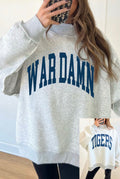 Light Grey War Damn/Tigers Reversible Baggy Sweatshirt