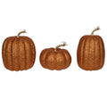 8" Orange Pumpkins Assorted Set of 3