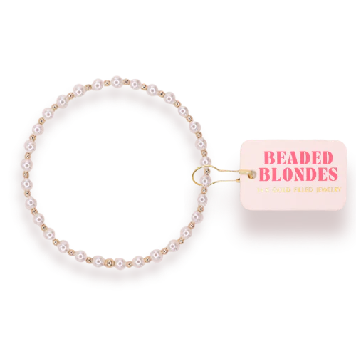 Beaded Blondes - Mini Luci Pearl Bracelet in Gold