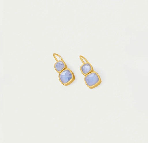 Monterey Droplet Earrings-Gold Celestial Blue