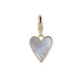 Mother of Pearl Heart Charm w/ Hinged Clip