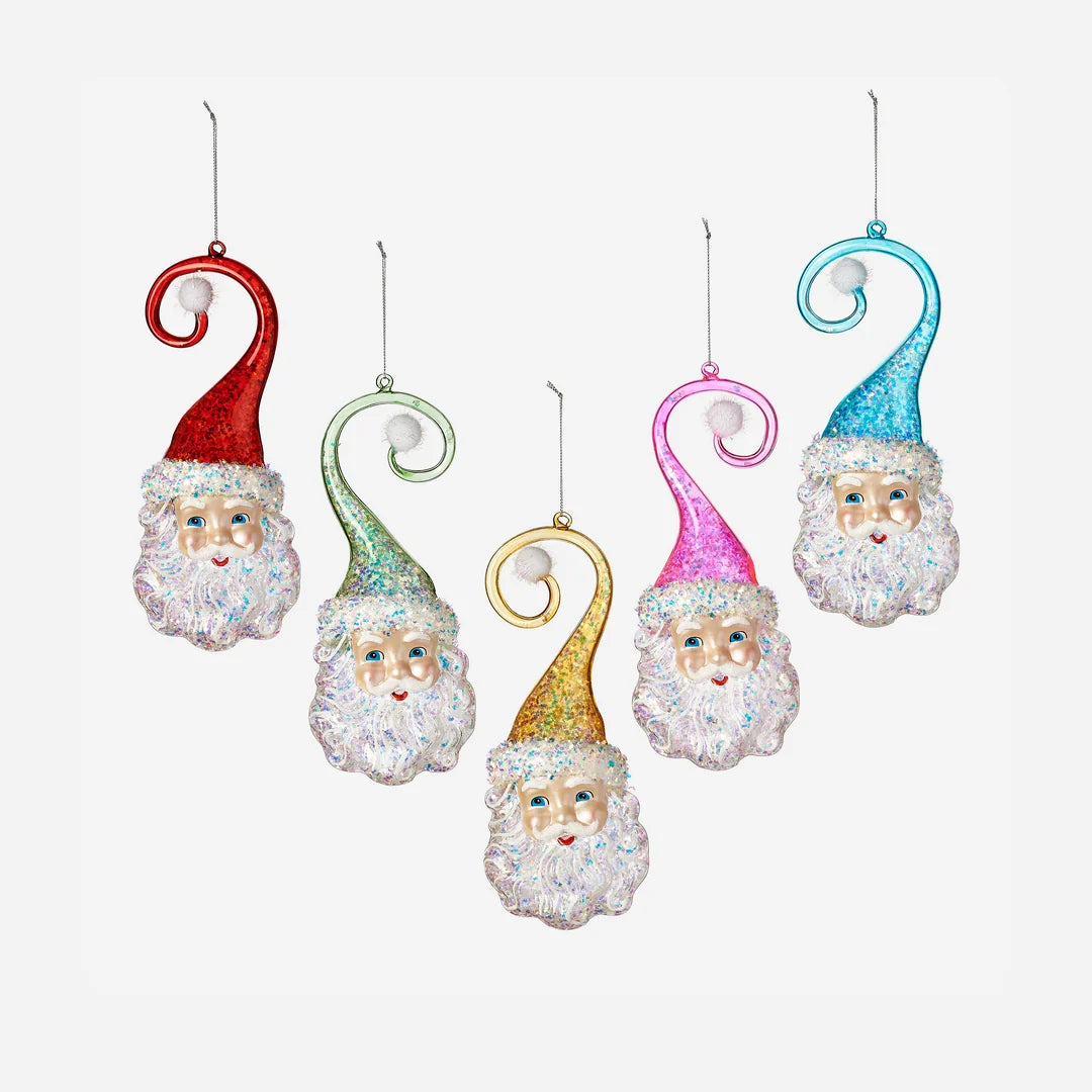Santa Multi Colored Swirl Hat Ornament (1)