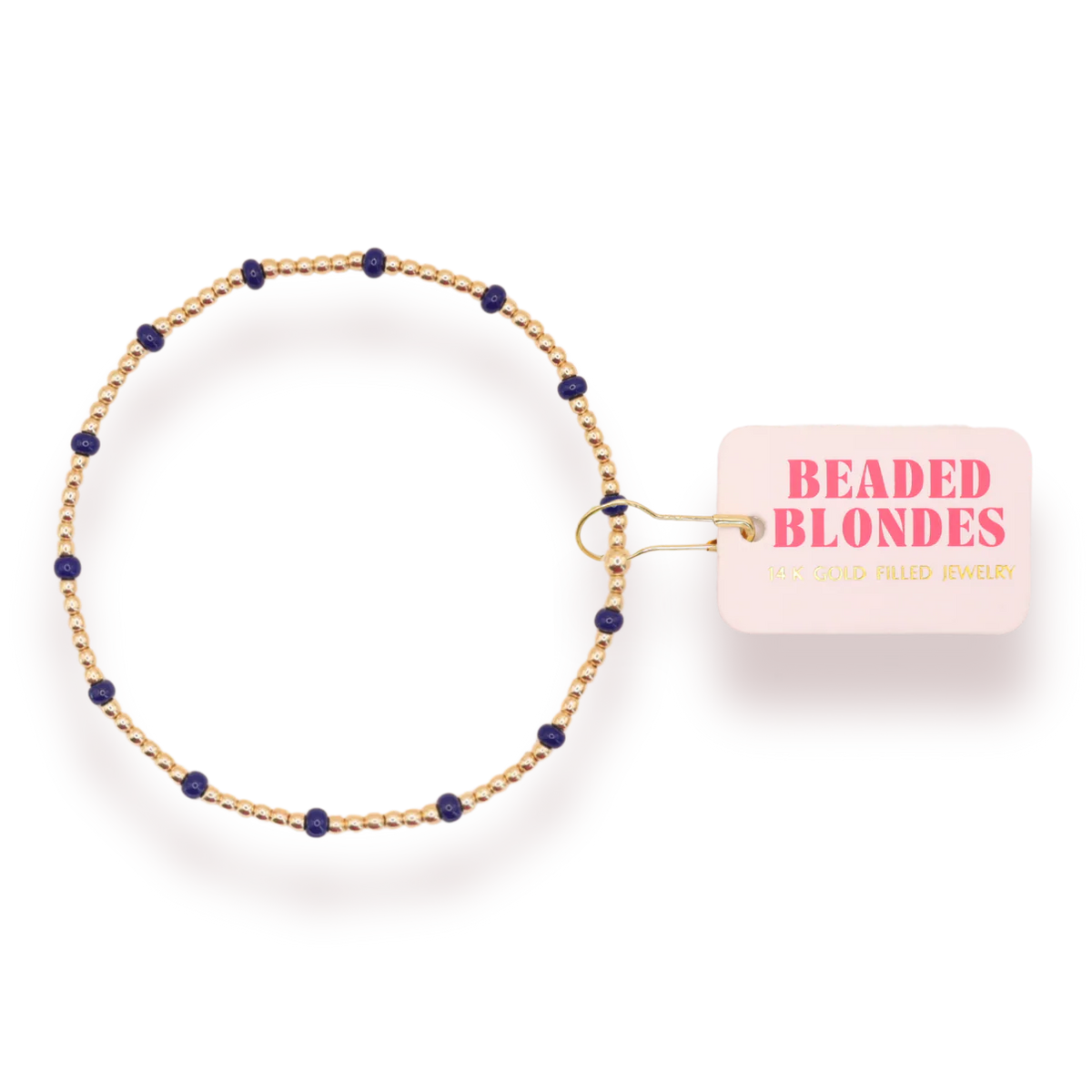 Beaded Blondes - Navy Dainty Poppi Bracelet