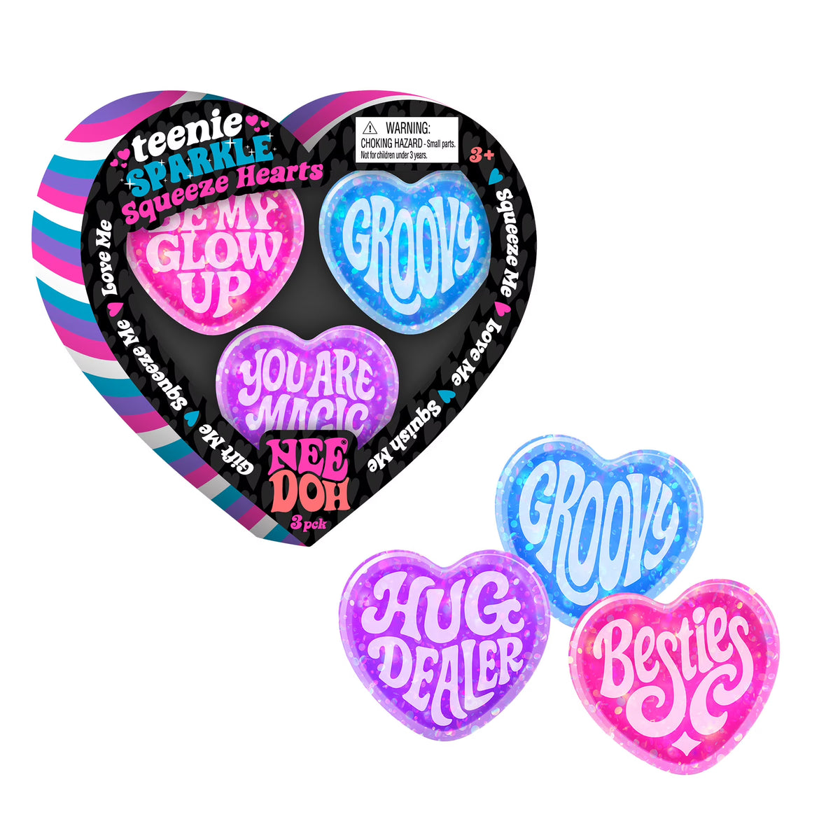 NEEDOH SPARKLE SQUISH HEARTS