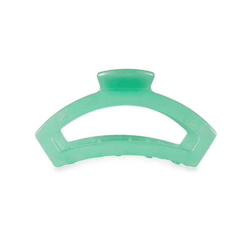 TELETIES Open Spring Splash small green open claw hair clip 2.75 inch