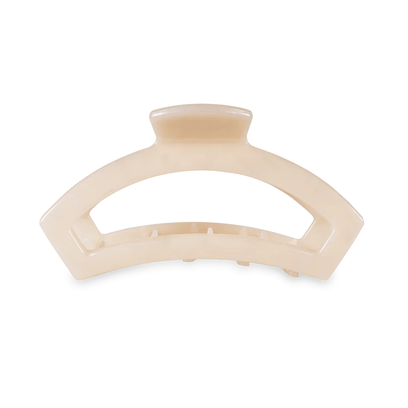 TELETIES Open Soft Surf medium tan open claw hair clip 3.73 inch