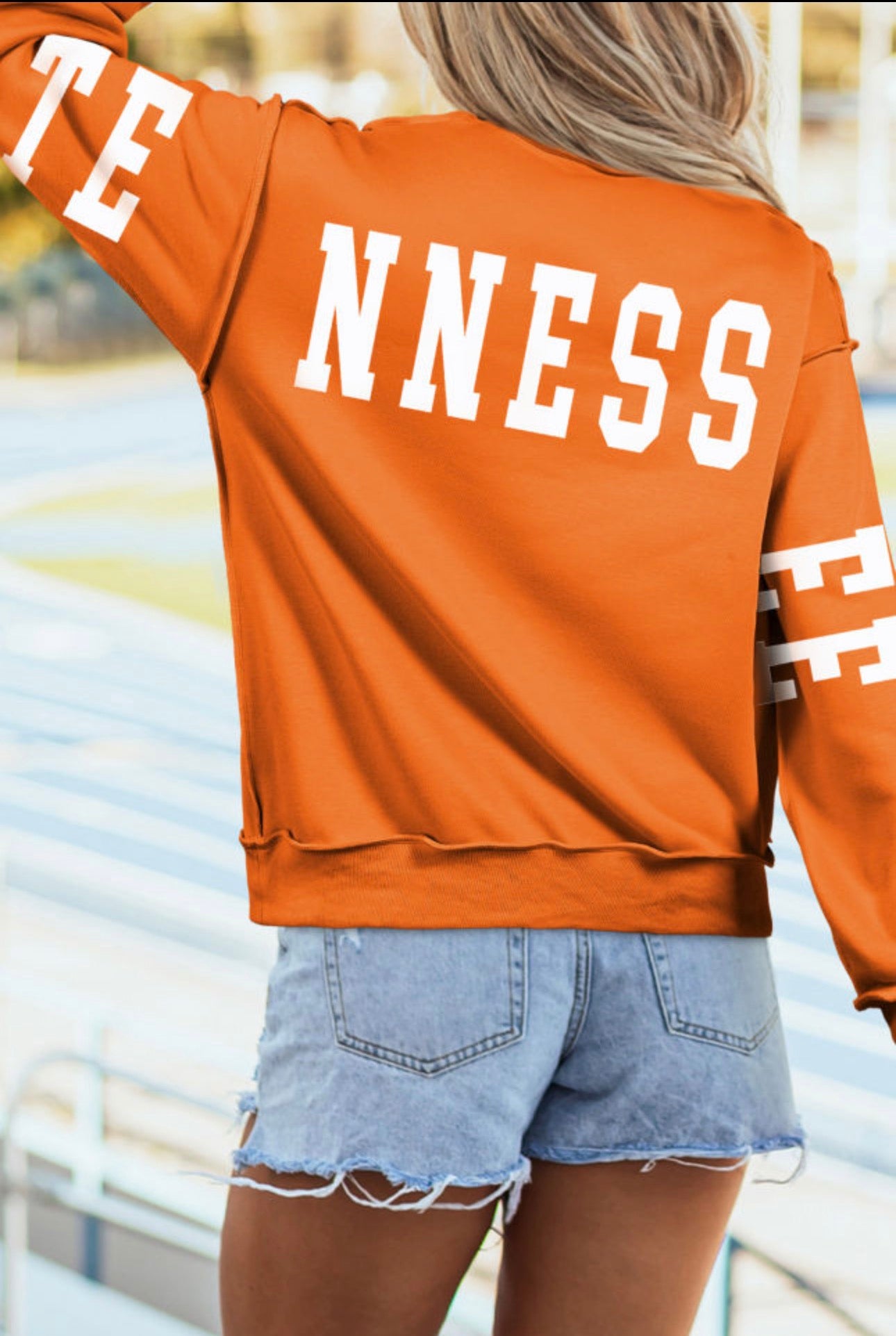 Orange TN/Tennessee Exposed Seam Sweatshirt