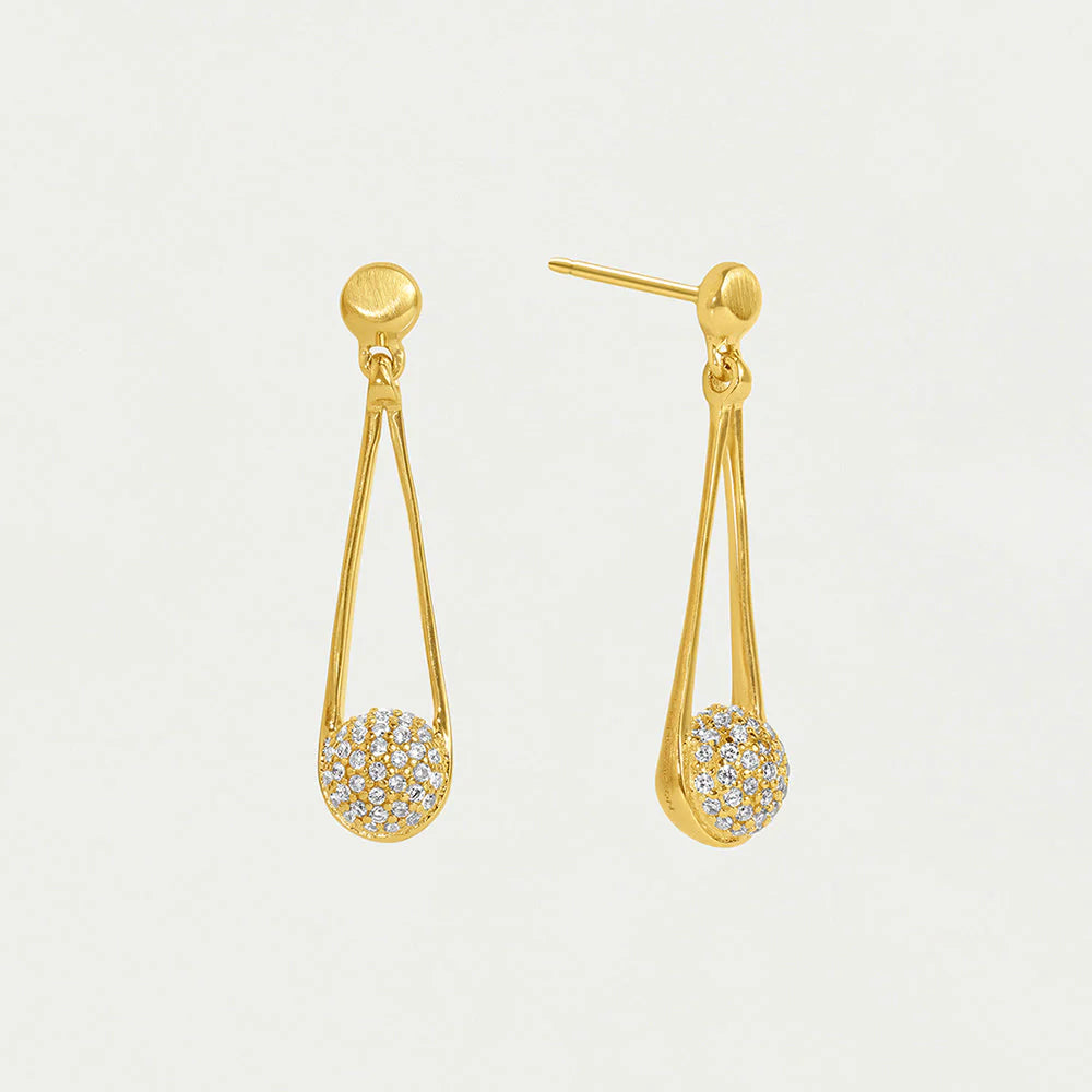 Signature Pave Mini Ipanema Earrings - Gold- White