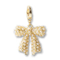 Pearl Bow Clip Charm, Hinged Clasp for Charm Jewelry