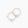 Tarnish Resistant Gold Pearl Hoop Earrings