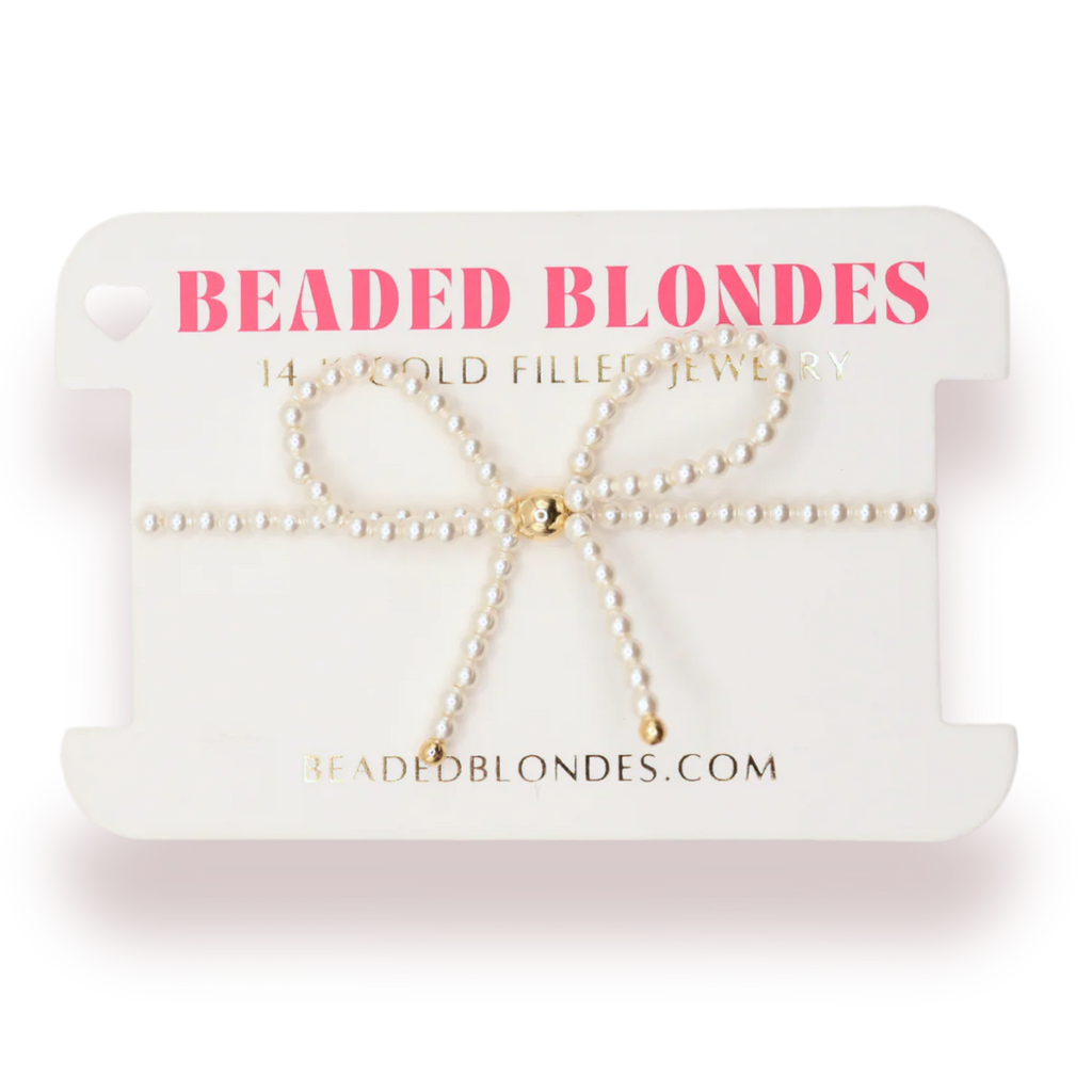 Beaded blondes jewelry set on a branded card with 'Beaded Blondes' text.