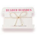 Beaded blondes jewelry set on a branded card with 'Beaded Blondes' text.