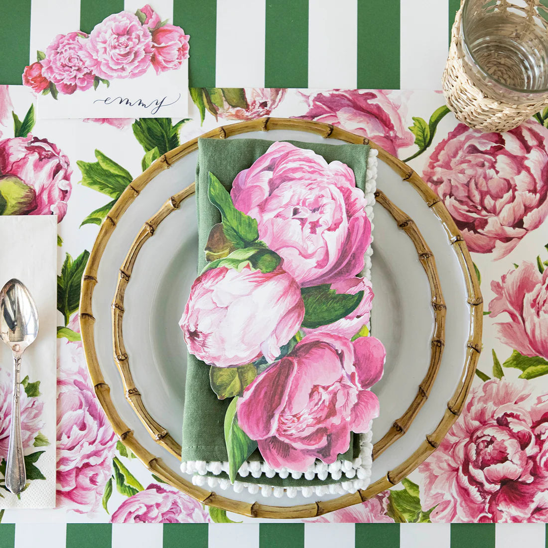 Hester & Cook Peonies in Bloom Placemats
