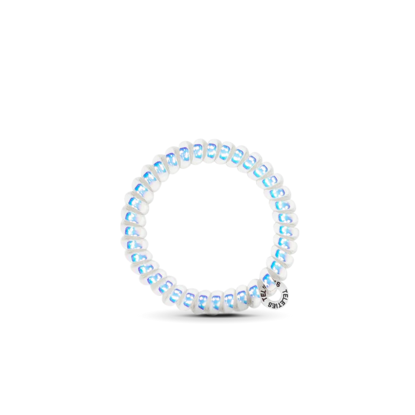 TELETIES Peppermint small white spiral coil hair ties pack