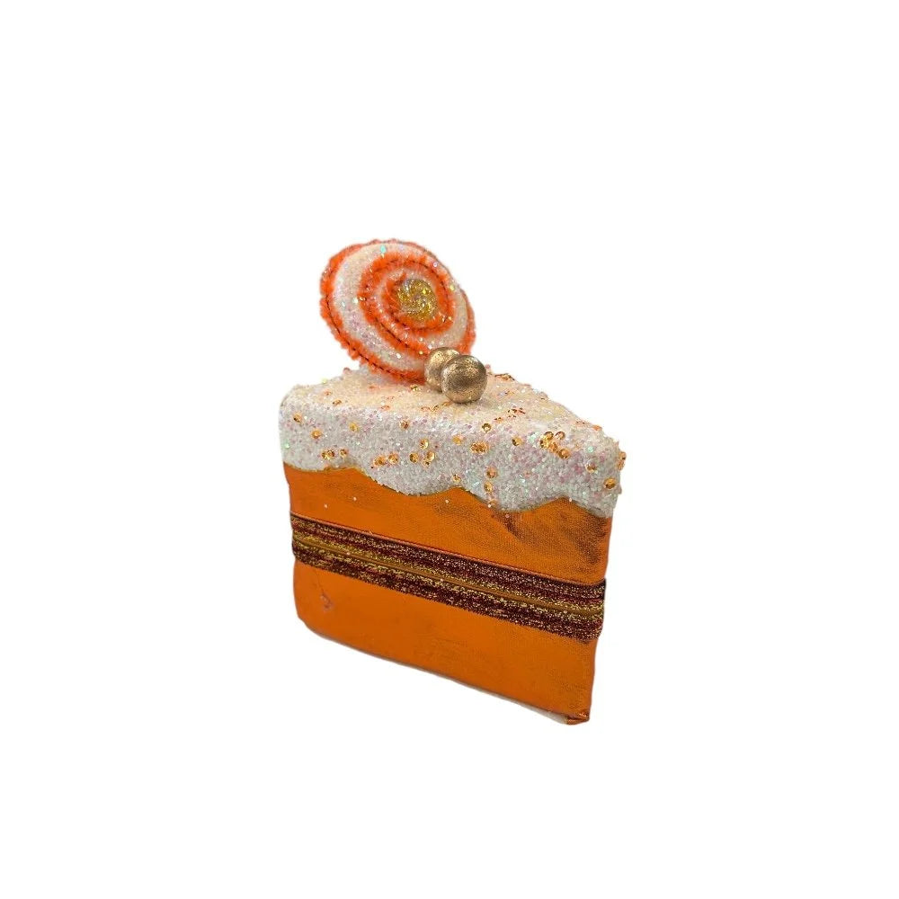 Orange Cake Slice Ornament 6"