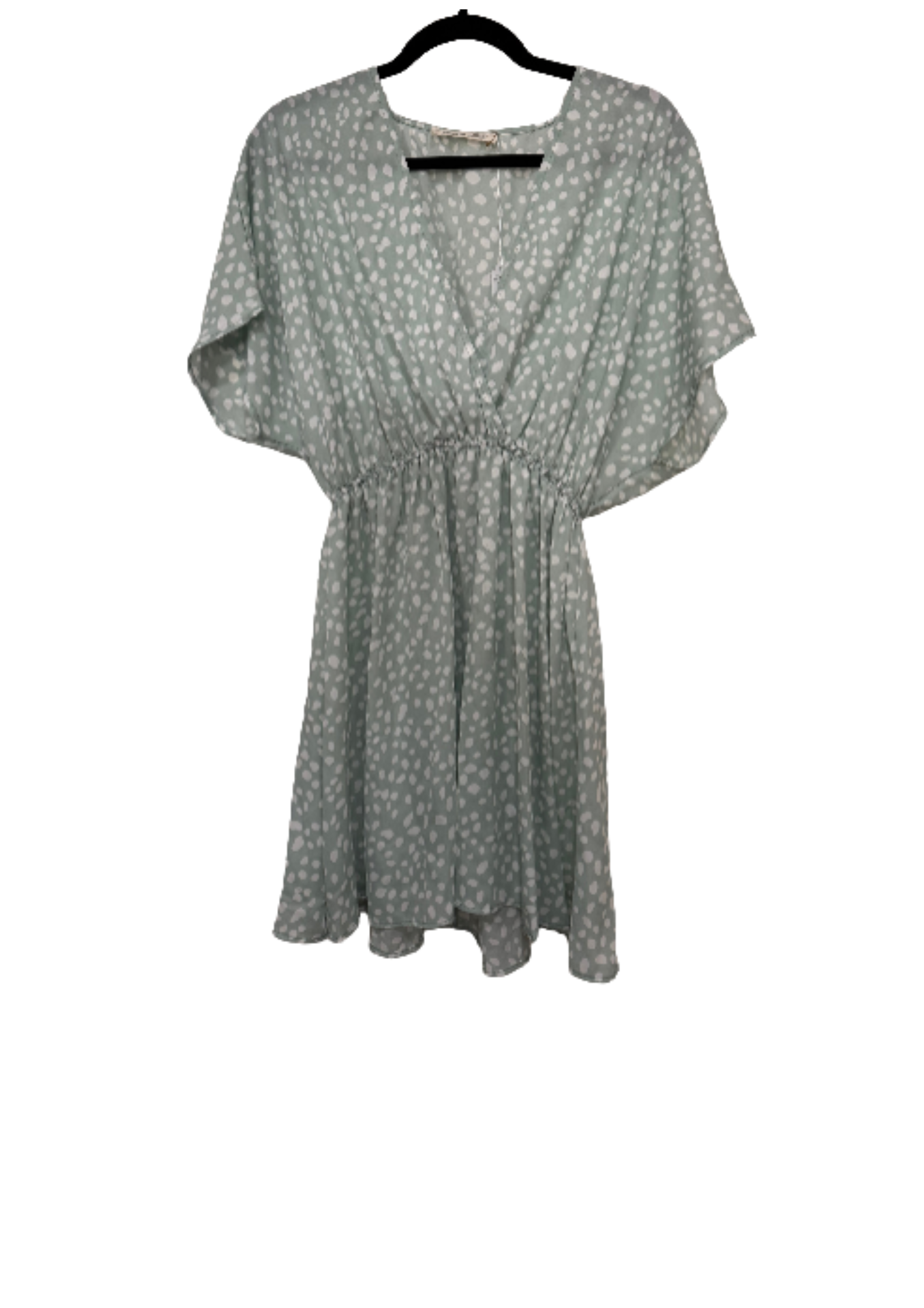 Irregular Dot Woven Surplice Dress