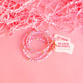 Pink and Luster White Sprinkle Bracelet