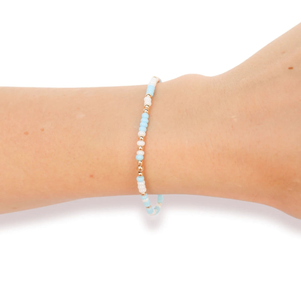 Powder Blue & Luster White Sprinkle Bracelet