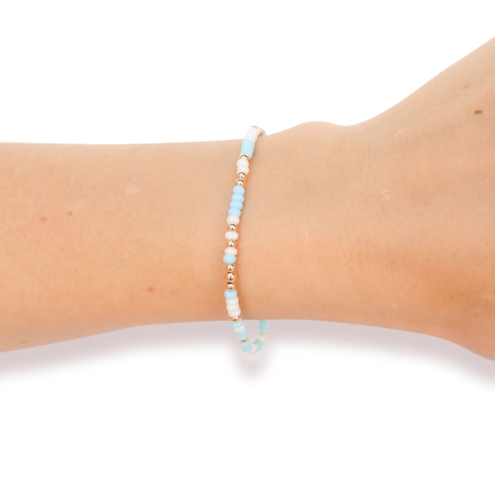 Powder Blue & Luster White Sprinkle Bracelet