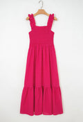 Red Plaid Square Neck Fit and Flared Maxi