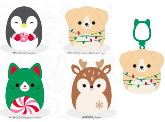 Squishmallows 3.5 Inch Plush Clip On Holiday