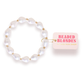 Saylor Pearl Bracelet in Gold  with 'Beaded Blondes' tag on a white background