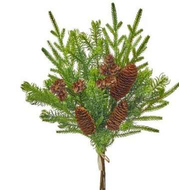 18" CHRISTMAS EVERGREEN W/CONE BUNDLE