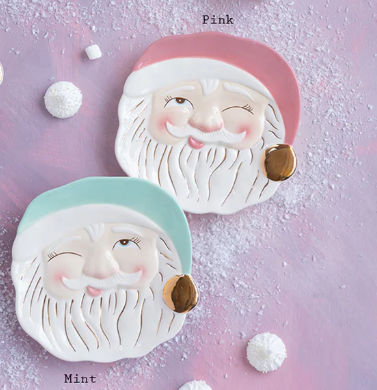 Mint/Pink Papa Noel Plate