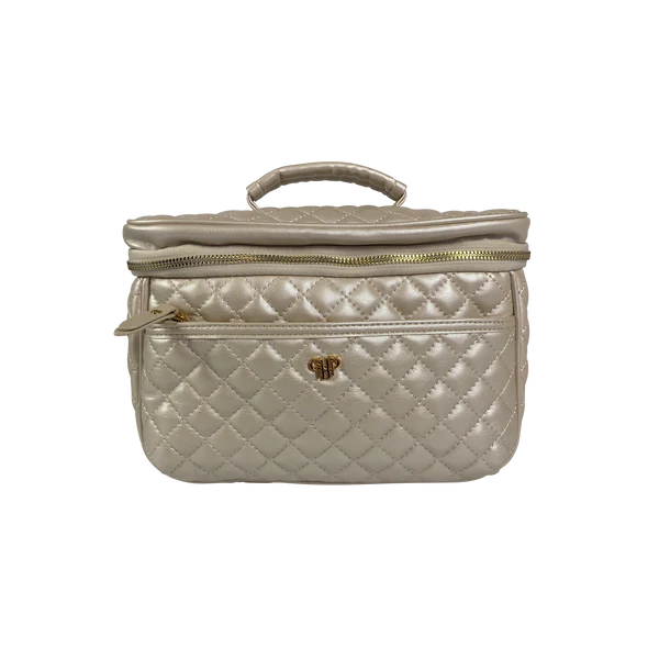 Pursen Getaway Classic Train Case- Pearl Quilted