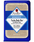 Jack Black Turbo Body Bar scrubbing soap packaging on a white background