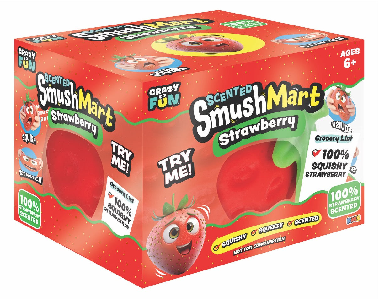 Pre Order-RMS 6" SQUISHY SMUSHMART STRAWBERRY