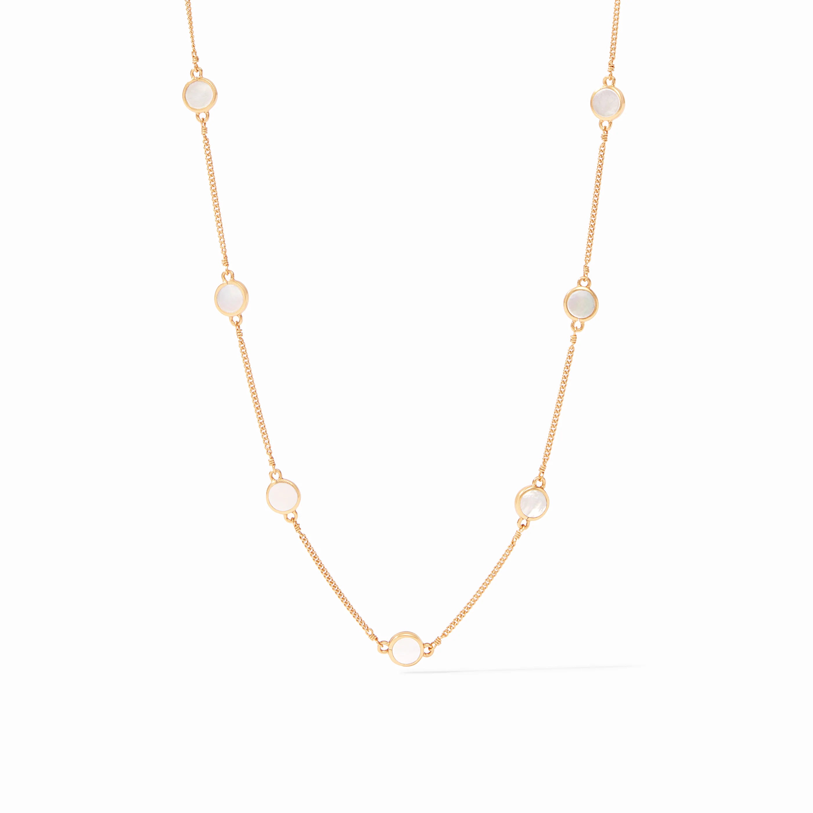 Valencia Delicate Station Necklace-Mother of Pearl