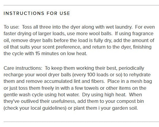 Wool Dryer Balls - Pack of 3