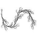 6' Black Twig Garland 48 Purple/Orange