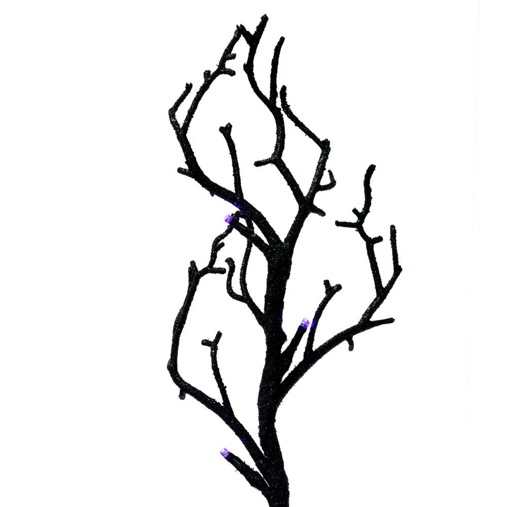 6' Black Twig Garland 48 Purple/Orange