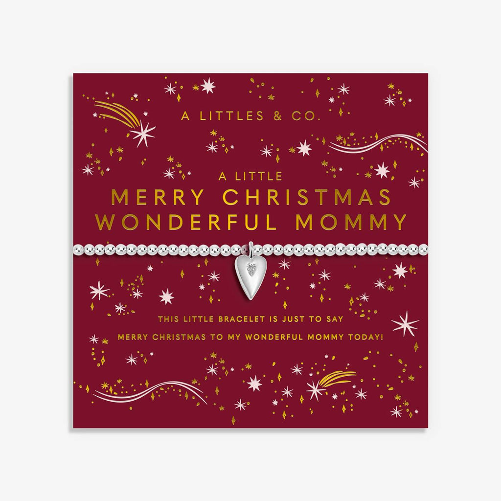 Christmas A Little 'Merry Christmas Wonderful Mommy' Bracelet In Silver Plating