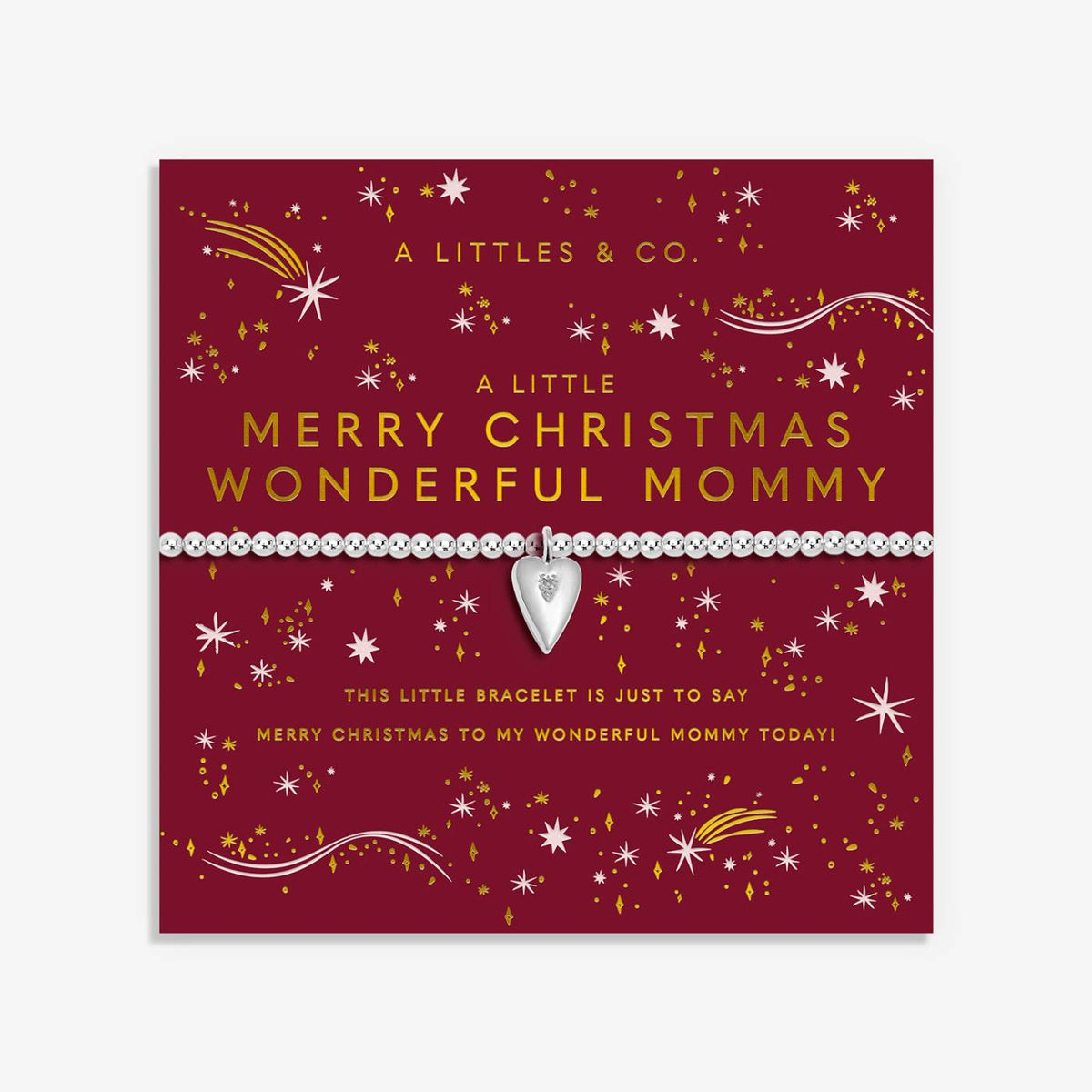 Christmas A Little 'Merry Christmas Wonderful Mommy' Bracelet In Silver Plating