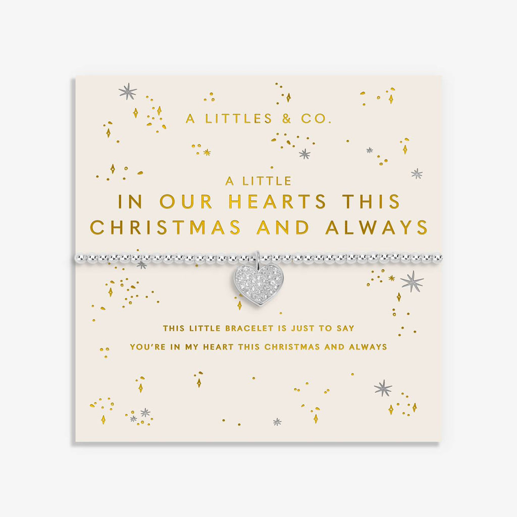 Christmas A Little 'In Our Hearts This Christmas And Always' Bracelet In Silver Plating