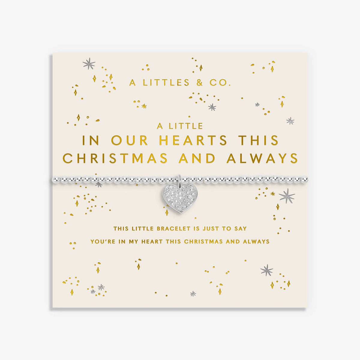 Christmas A Little 'In Our Hearts This Christmas And Always' Bracelet In Silver Plating