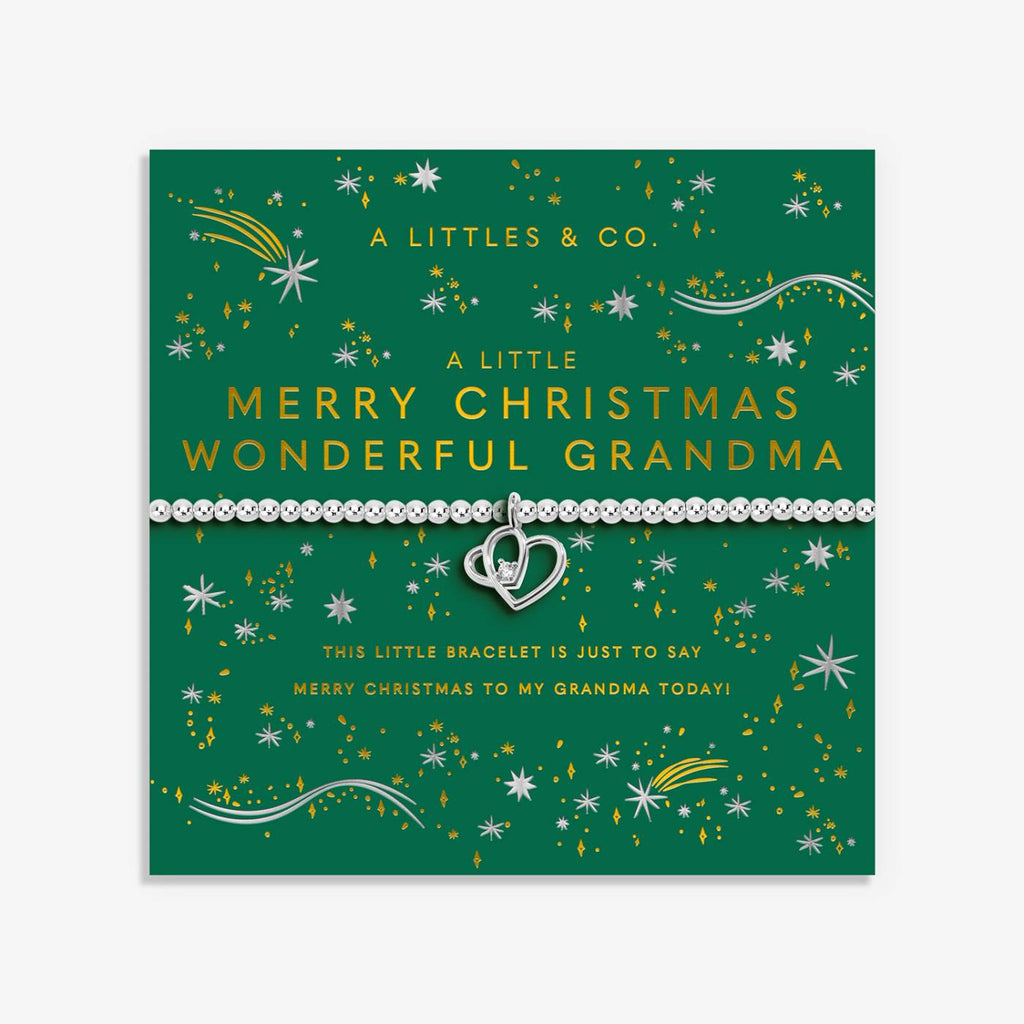 Christmas A Little 'Merry Christmas Wonderful Grandma' Bracelet In Silver Plating
